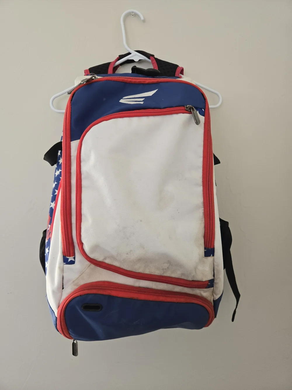 Easton White, Blue & Red Baseball Or Softball Backpack